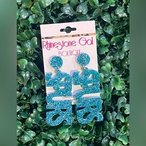 BRAND NEW WITH TAGS Blue Ice Spurs Acrylic Earrings